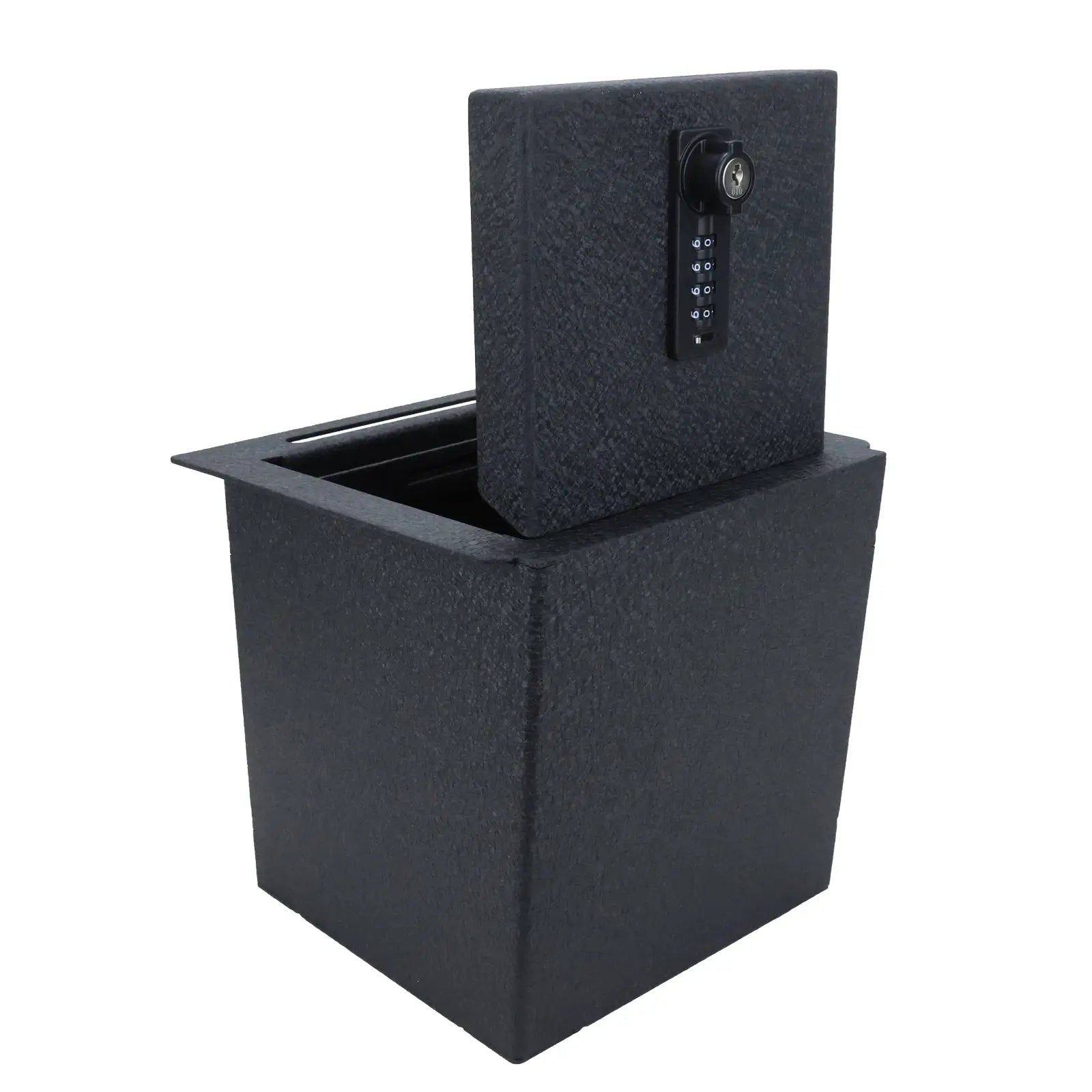 Console Safe Gun Safe for Car, WASAI In-vehicle Console Gun Vault Lockbox Compatible with 2016-2023 Toyota Tacoma with Heavy Gauge Plate Steel, 4 Digit Combination Lock with Key.