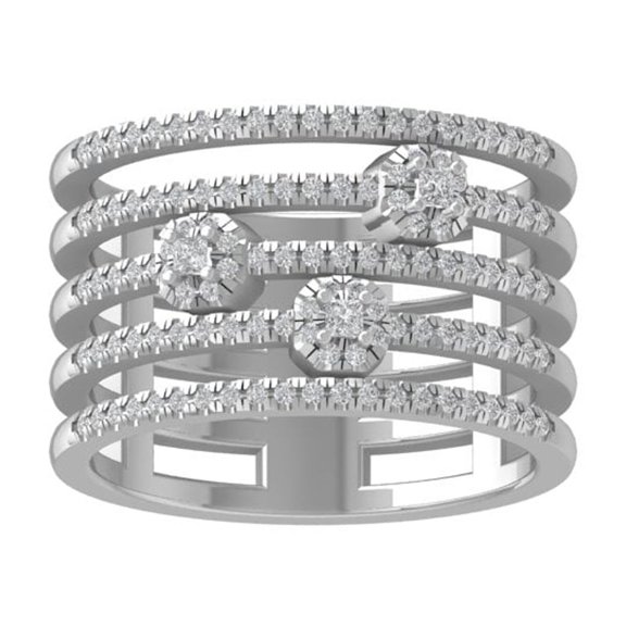 ARAIYA FINE JEWELRY 10K White Gold Round-shape Diamond Fashion Ring (1 cttw, I2-I3 Clarity, I-J Color) Size 9