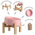 thumbnail image 4 of Addggo Tazón De Cerámica Antideslizante Para Perros De Razas Medianas Y Grandes, Elevado/Elevado, 15 Inclinado, Color Rosa, Inclinado, Bulldog, Cara Grande, Comida Para Mascotas, Plato De Alimentación, 4 of 5