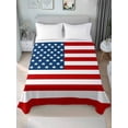 thumbnail image 2 of King Size Flat Sheet Only, American Flag Soft Brushed Microfiber Bed Sheets, Blue Red USA Flag Hotel Quality Breathable Bedding Top Sheet, Easy Care, 105"x98", 2 of 9