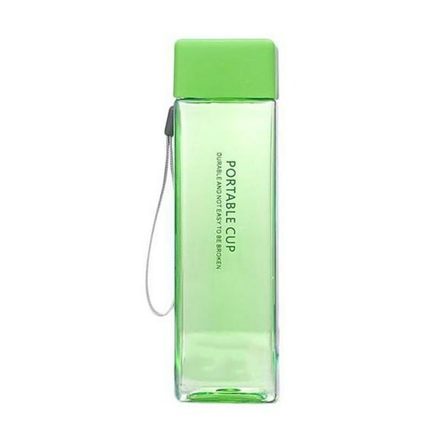 Matsuzay Botella de agua Contenedor de líquidos Botellas de bebidas 450 ml Gran capacidad Deportes al aire libre Taza Beber Hervidor Hervidores Teteras Verde transparente