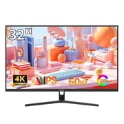 ZZA Computer Monitor 32 Inch Gaming Monitor 4K UHD (3840×2160p) Ultra-Clear IPS Screen, 100% sRGB, HDR10, 178° Viewing Angle, Display Port/HDMI, Compatible with Wall mounting 75 * 75MM