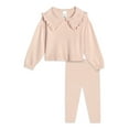 thumbnail image 2 of Modern Moments by Gerber Toddler Girl Ribbed Sweater with Peter Pan Collar and Leggings Outfit Set, 2-Piece (12M - 5T), 2 of 11