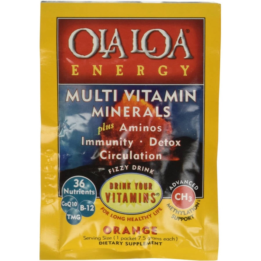 Ola Loa Energy Multi Vitamin, 90 Mineral Complexes Drink Mix, Orange, 30 CT by Ola Loa