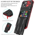 thumbnail image 2 of Case for iPhone 11,Military Grade [Built-in Kickstand] with Card Holder Dual-Layer Design Heavy Duty TPU+PC Shockproof Protection Phone Case foriPhone 11,6.1 inch (Red), 2 of 18