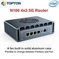 thumbnail image 2 of Dispositivo de firewall Intel N100 de 12.ª generación, de aluminio, con ventilador, 4 x i226, LAN de 2,5 G, Celeron N5105, pfSense, PVE, computadora, mini PC con firewall, 2 of 4