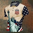 thumbnail image 2 of MuXiKeJi Clothes 250 Anniversary USA Shirt, Men's 250 Year American National Flag Shirt Print Casual Waffle Fabric Polo Shirt Patriotic Shirts, 2 of 3
