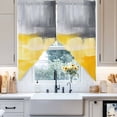 thumbnail image 4 of Graffiti Brush Swag Curtain Valance for Windows, Yellow Gray Abstract Window Treatments Short Swag Topper for Kitchen Windows Bathroom Bedroom, 36"x63", 4 of 8