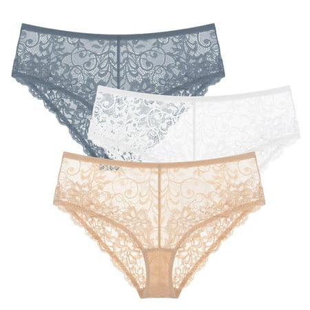 

Wingslove 3 Pack Women’s Lace Panties See Through Underwear Soft Briefs