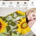 thumbnail image 3 of Chilfamy Sunflowers Print Flannel Throw Blanket, Super Soft Blanket for All Seasons, Hand/Machine Wash, Long-lasting, Ideal for Home Decor 50x60in, 3 of 6