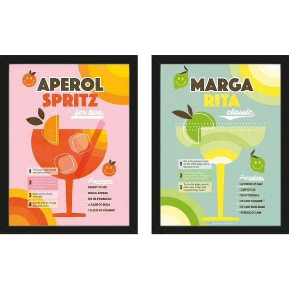 Dominique Vari Aperol Spritz Margarita Framed Print Set (Pack of 2)