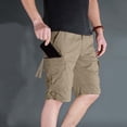 thumbnail image 4 of RYDCOT Mens Outdoor Casual Expandable Waist Lightweight Water Resistant Quick Dry Fishing Hiking Cargo Shorts Khaki, 4 of 7