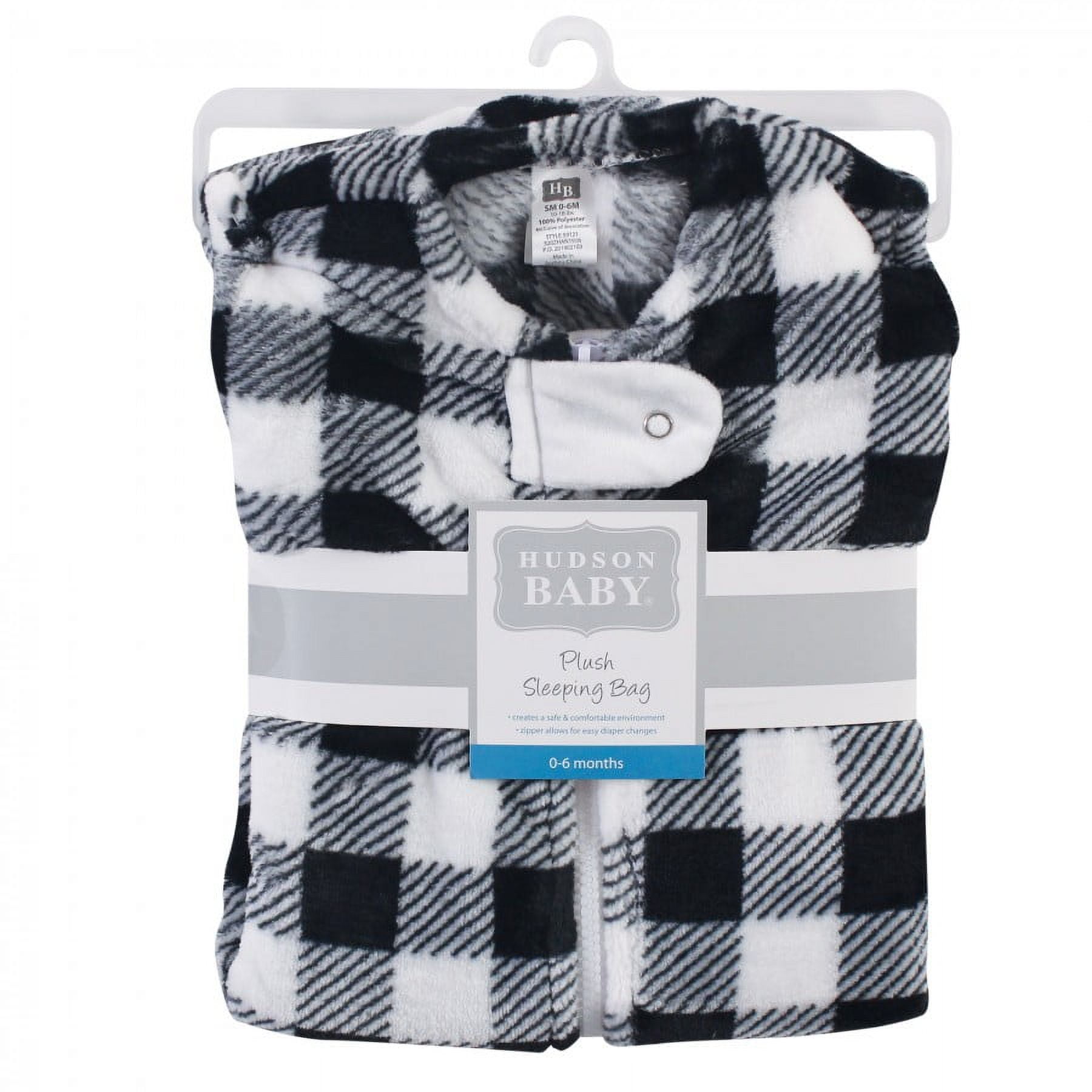 Hudson Baby Plush Sleeping Bag, Sack, Blanket, Black Plaid, 18-24 Months