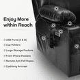 thumbnail image 5 of Sino Luban Dual Motor Power Lift Recliner Chair for Elderly with Massage and Heat, Electric Lift Chair for Adults with Extended Footrest, USB A&C, 2 Cup Holders (T6013 - Faux Leather, Black, Medium), 5 of 10