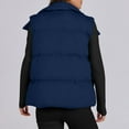 thumbnail image 3 of Fall Vests for Women Oversized New Women Puffer Vests Sleeveless Zip up Stand Collar Quilted Lightweight Jacket Winter Warm Padded down Outerwear Dark Blue M, 3 of 9