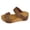 Brown, variant on Platform Sandals for Women Open Toe Cork Wedges Retro Studded Double Band Antislip Slides Slip on Dress Shoes Black Size 9.5