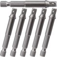 thumbnail image 1 of HUGFEGWE 6 Pack 1/4" Square Impact Adapter, Extension Impact Driver Bit Set, Socket Bit Adapter, 1/4" Hex Shank to Drive Adapter for Automotive DIY U2537-31625, 1 of 6