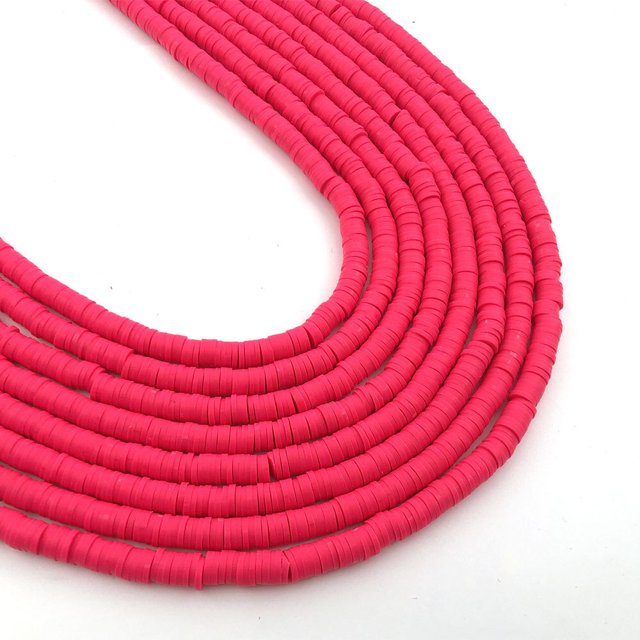 Cuentas redondas planas de arcilla polimérica para mujer, abalorios espaciadores sueltos para la fabricación de joyas, manualidades de costura, pulsera, collar y pendientes, 6mm, 350 unidades