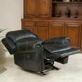 thumbnail image 3 of GDF Studio Hetel Contemporary Upholstered Gliding Recliner, Black Faux Leather, 3 of 12