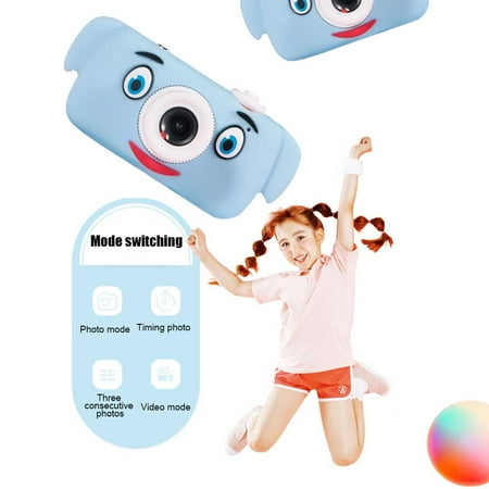 Child Camera Photo Video Cameras, Kids Toys Camera Gifts for 3-8-Year-Old Girls, Digital Camera with Soft Silicone Shell, for Kid's Halloween Christmas Birthday Gift, Blue Dog, 16GB TF Card, (Best Camera For Kid Photos)