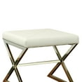 thumbnail image 2 of Benjara 20" Contemporary Leather Upholstery Stool with Metal Base in White, 2 of 5