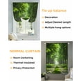 thumbnail image 3 of Green Trees Tie Up Curtains for Window, Thermal Insulated Balloon Shade Adjustable Rod Pocket Curtains Valance Panels for Kitchen Bathroom Cafe 42 x 45 Forest Art Decor Spring Summer Nature Leaf, 3 of 6