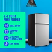Tacool 2.4 Cu.ft Mini Fridge with Freezer, Apartment Size Refrigerator, Silver, New