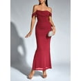 thumbnail image 2 of Zmoon Women's Mesh Pleated Dress Backless One-Shoulder Tight-Fitting Hip-Wrapped Long Dress, 2 of 9