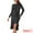 Black, variant on DARING DIVA Long Sleeve Glitter Sparkle High Low Split Ruffles Dress S Black
