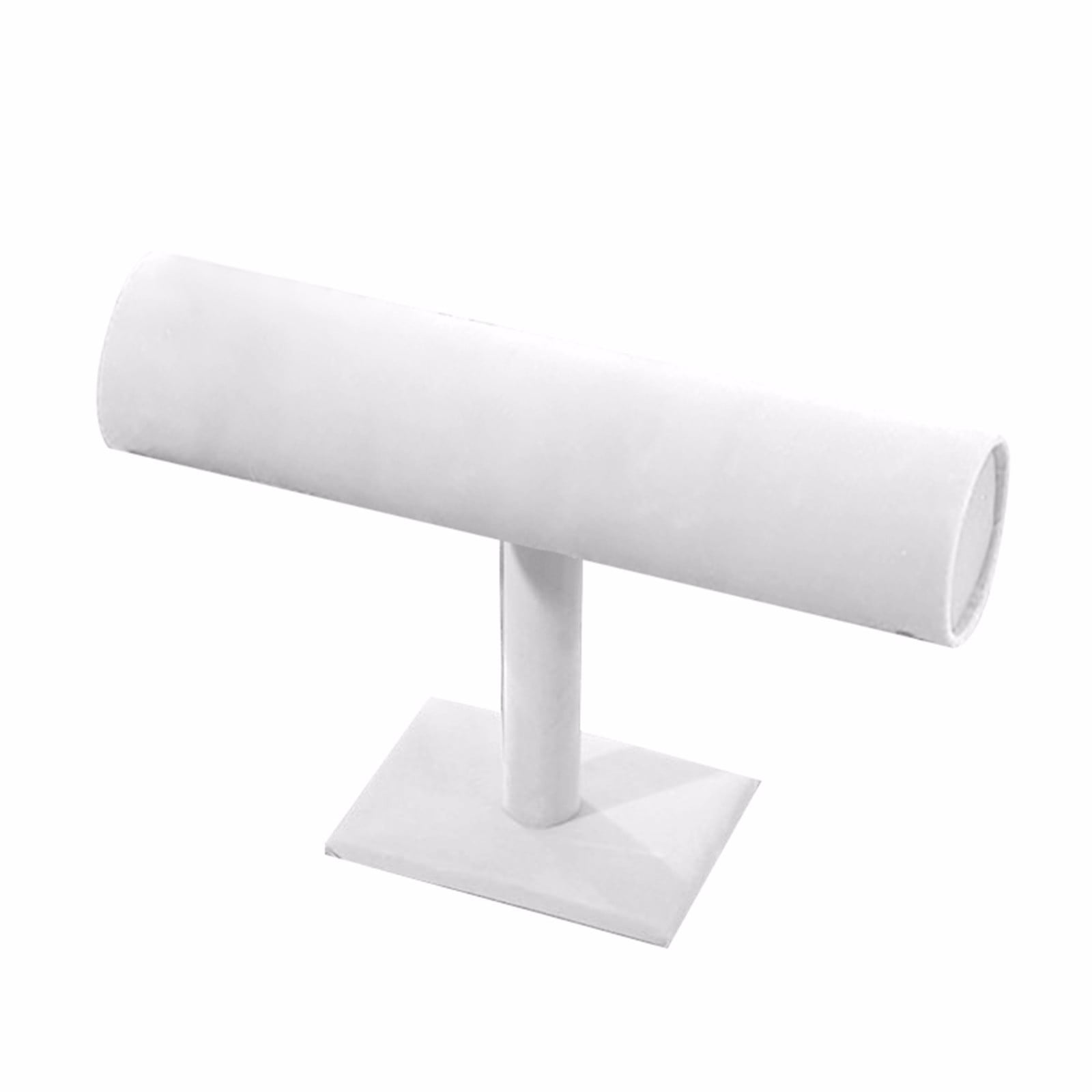 Clearance Leather Summer White T-Bar Jewelry Display Stand - Premium Organizer for Bracelets, Watches, Headbands, and Jewelry Showcasing (Style D)