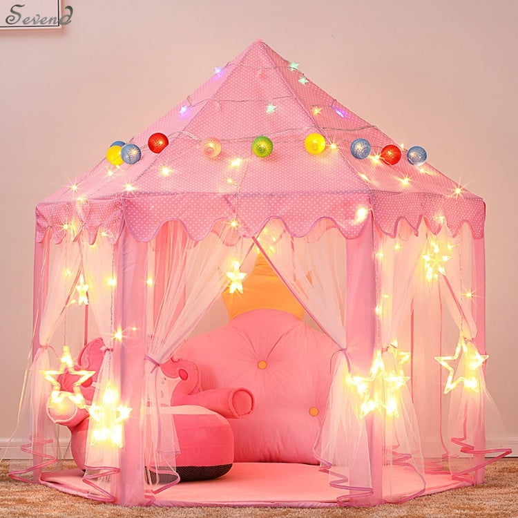 Princess Castle Indoor Outdoor Room Kids Girls Fairy House Pink Play Tent Tech 