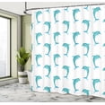 thumbnail image 5 of Ambesonne Aqua Shower Curtain, Jumping Dolphin Mammals, 69"Wx75"L, Aqua White, 5 of 5