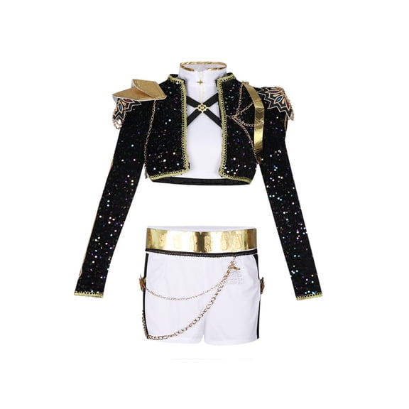 Halloween Pop Star Costume Women's Dark Cosplay Costume Dress for Adults Size L,Halloween Costumes,L