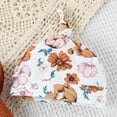 thumbnail image 3 of HWJAD Hello I'M New Here Newborn Outfit Baby Girl Going Home Outfit Ruffle Romper Top Floral Pants Set Cute Fall Winter Clothes, 3 of 9