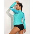 thumbnail image 5 of Women's Rash Guard UPF 50 Long Sleeve Swim Shirts Rashguard Top, 5 of 6