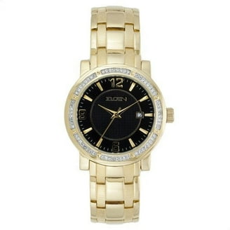 Elgin Adult Male Gold Metallization Case and Genuine Diamond Dial