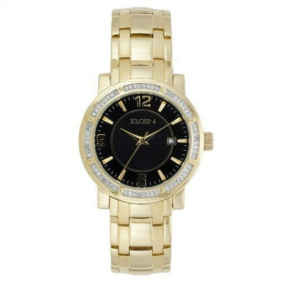 Elgin Adult Male Textured Dress Watch in Stainless Steel