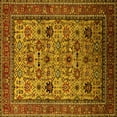 thumbnail image 1 of Ahgly Company Machine Washable Indoor Square Oriental Yellow Industrial Area Rugs, 7' Square, 1 of 4