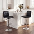 thumbnail image 4 of Gymax Swivel Bar Stools Set of 2 w/ Backrests Footrests & Metal Base for Kitchen Black, 4 of 8