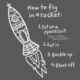 thumbnail image 2 of Grey and White "How To Fly In A Rock" and "I Want To Be An Astronaut" Outerspace Set by Noonday Designs (Printed On Paper); Two 16x16in Fine Art Paper Giclee Prints, 2 of 5