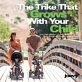 joovy Tricycoo LX Kids Tricycle with 8 Stages, Parent Handle, and Retractable Canopy, Zinnia