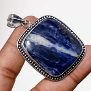 Sodalite Gemstone Handmade Ethnic Anniversary Gift Pendant Jewelry 2.4" SA 9584