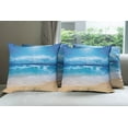 thumbnail image 6 of Ambesonne Beach Throw Pillow Cover 4 Pack, Cloudy Sky in Sea Summer, 18", Sand Brown Blue, 6 of 7