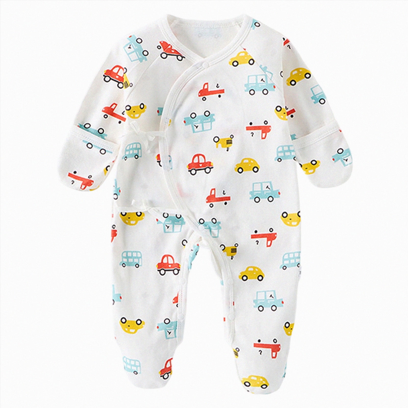 BOBOGOJP 100% Organic Cotton Soft 0-6 Months Unisex Footless Newborn Baby Sleepers Pajamas Romper Boys Girls Long Sleeve Red for Size Newborn