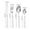 White, variant on IPEWLEX 4-Piece Stainless Steel Tableware Set - Handle Dessert Spoon, Salad Fork, Steak Knife & Tea Spoon for Dining, Parties, and Events