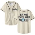 thumbnail image 1 of Freya Skye ni siquiera loco por eso camiseta de béisbol camisa con cuello en V mujeres hombres ropa de calle de manga corta,Beige,XS, 1 of 3