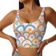 thumbnail image 1 of Fotbe Rainbow Flowers Sujetador Deportivo Largo sin Aros para Mujer con Almohadillas y Soporte Medio, Transpirable y Absorbente, Camiseta Tipo Chaleco o Tank Top-Large, 1 of 8
