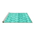thumbnail image 2 of Ahgly Company Machine Washable Indoor Rectangle Trellis Turquoise Blue Modern Area Rugs, 5' x 7', 2 of 4