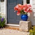 thumbnail image 2 of Artificial Hibiscus Flowers 5 Heads Silk Fake Flower Bouquet for Home Decor Living Room Table Vase Arrangement Pink, 2 of 7
