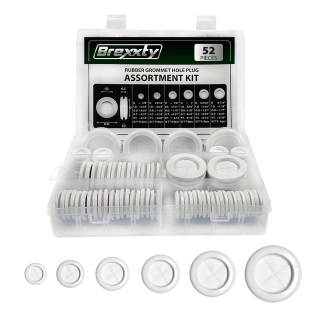 Kit de arandelas de goma Brexxty, 52 piezas, para automoción y ferretería